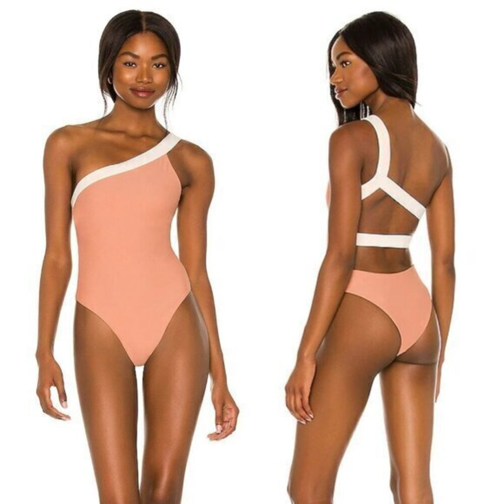 House of Harlow 1960 xREVOLVE Jennifer One Piece in Tan & Ivory